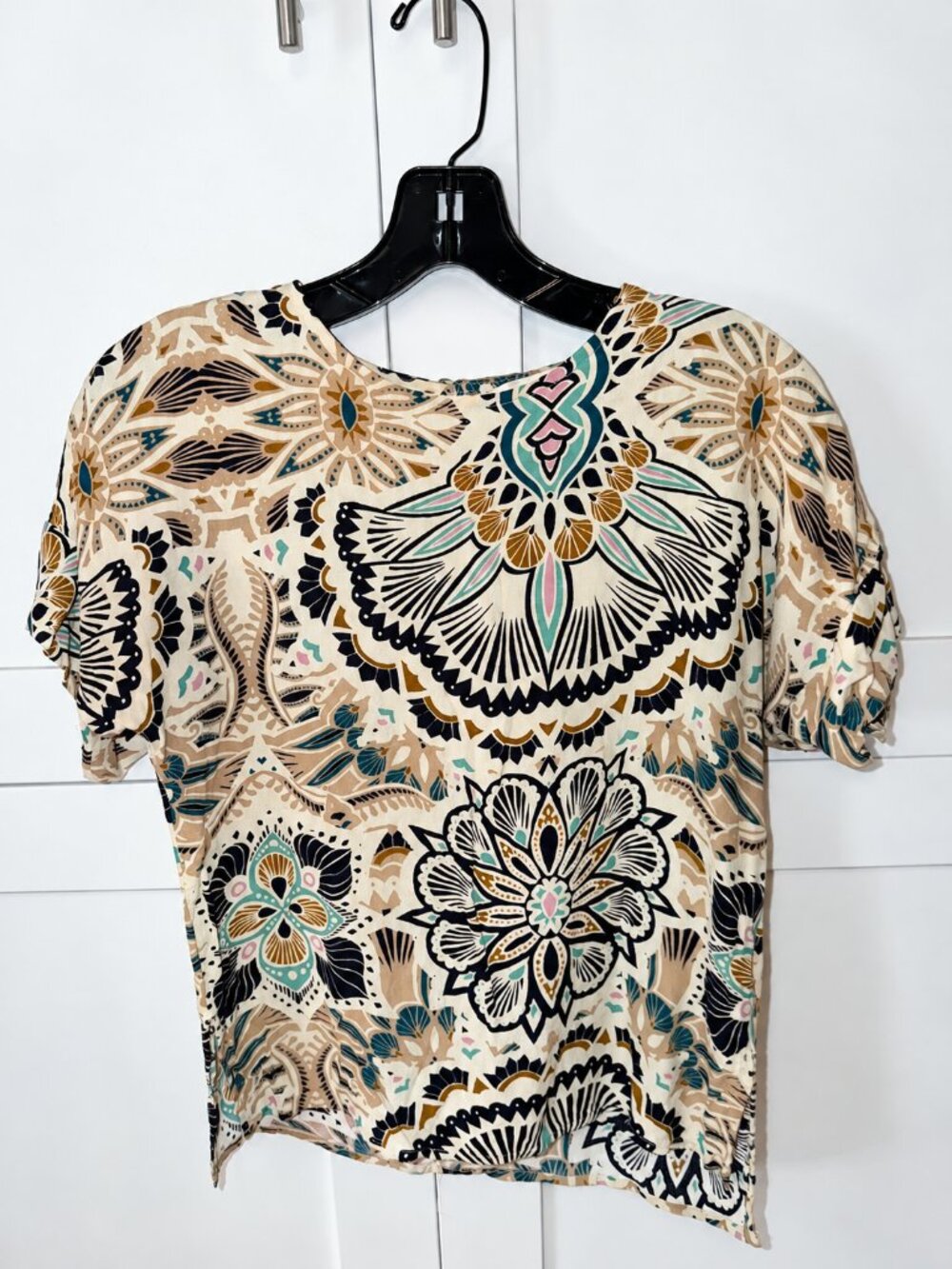 H&M Abstract Floral Puff Sleeve Blouse | Size 4